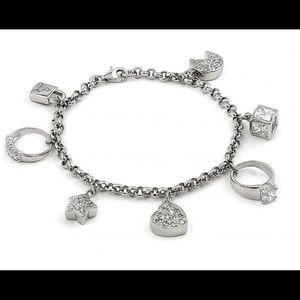 Sterling silver cz charm bracelet